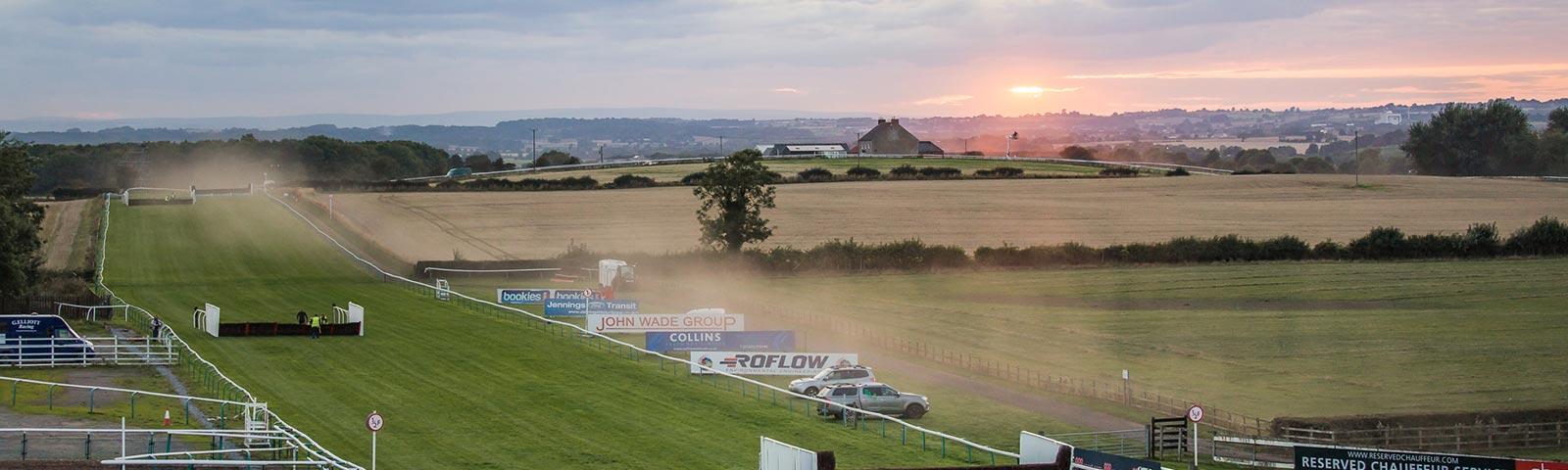 Sunset at Sedgefield Racecourse.