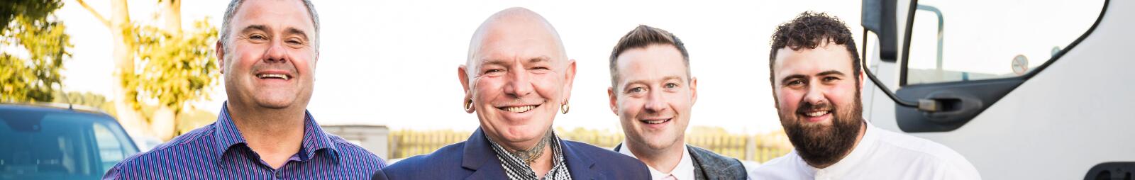 A group of gents posing outside of Sedgefield races